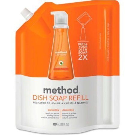 United Stationers Supply Method Manual Dish Detergent Liquid, Clementine, 36 oz. Pouch - 01165 MTH01165